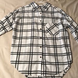 Brandy Melville black and white plaid button up